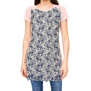 Caswell Massey Pink Crochet Lace Butterfly Mini Tee Shirt Dress size S NEW Tags